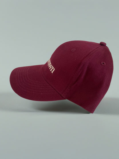 goldnbrown cap burgundy
