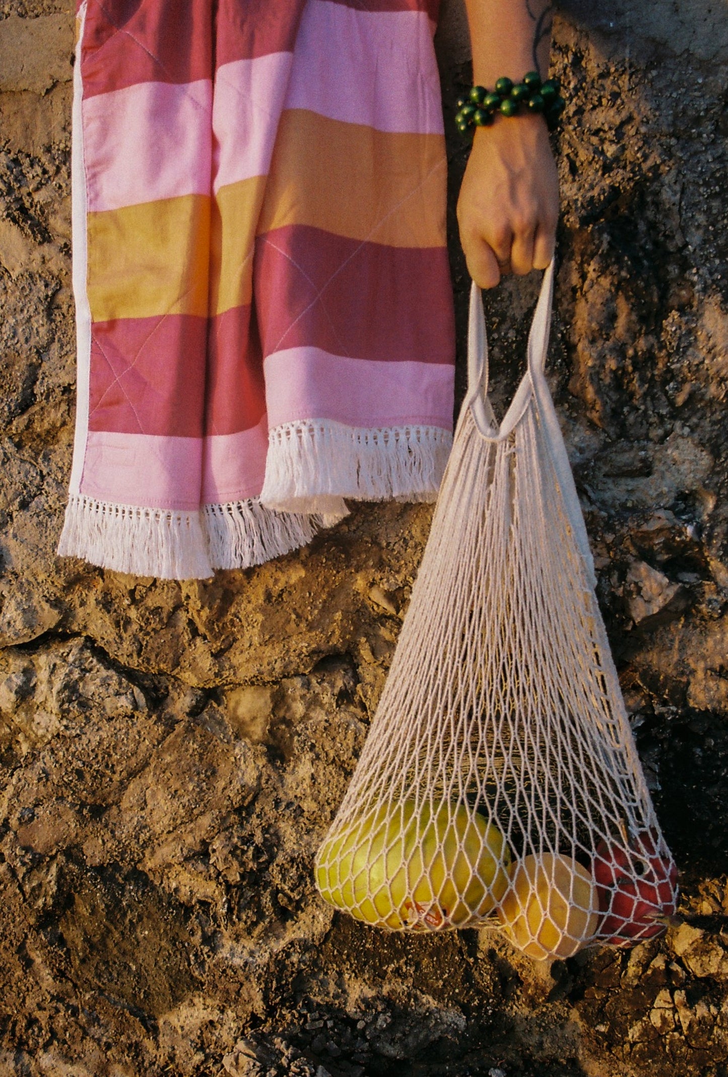 GnB towel - berry stripe