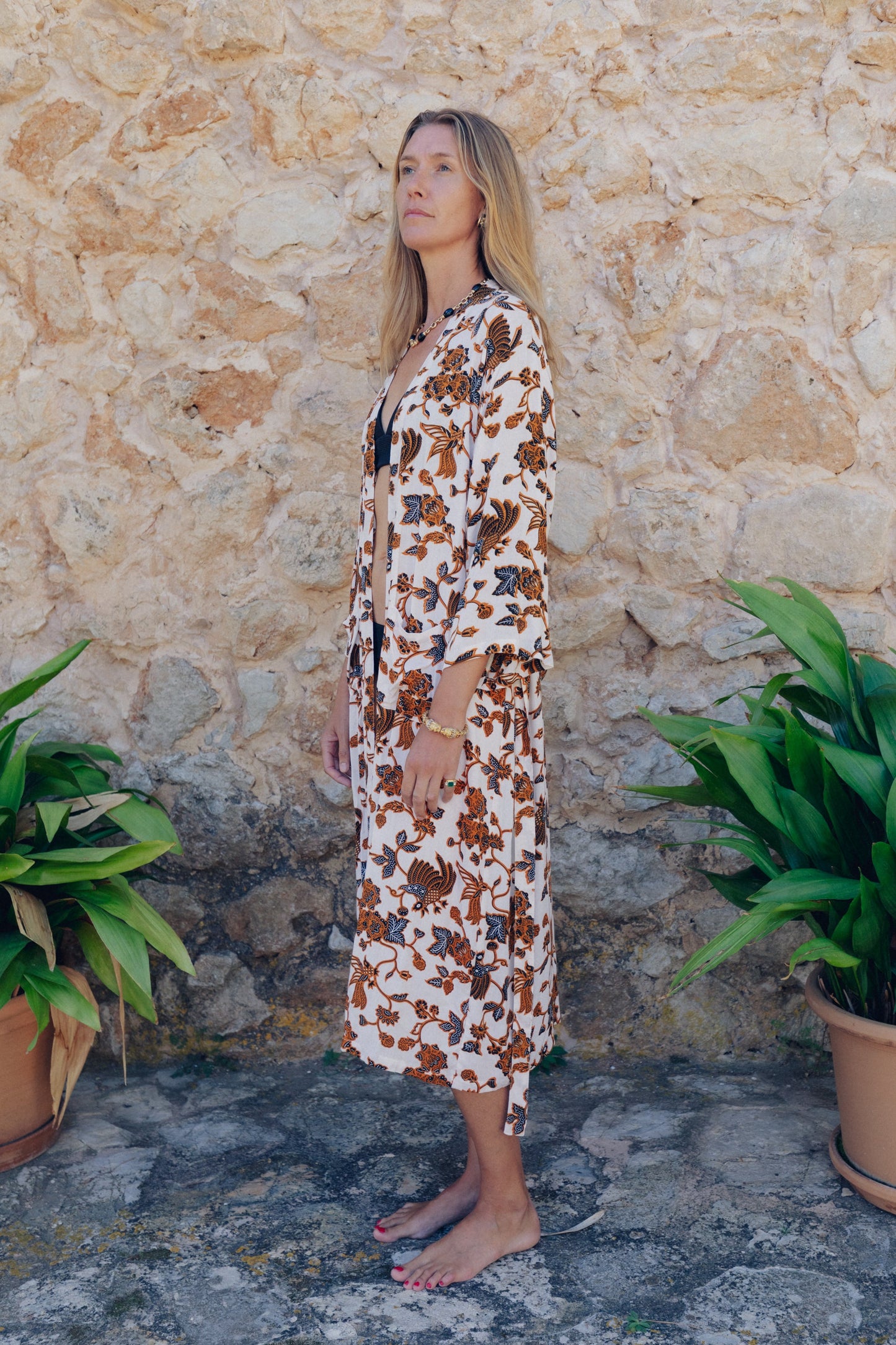 portsea long robe - tan marigold