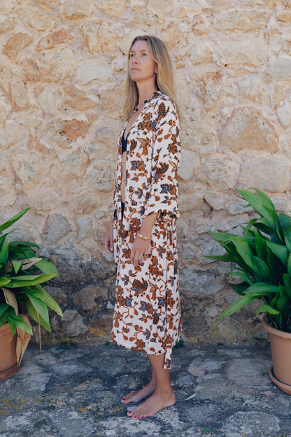 portsea long robe - tan marigold