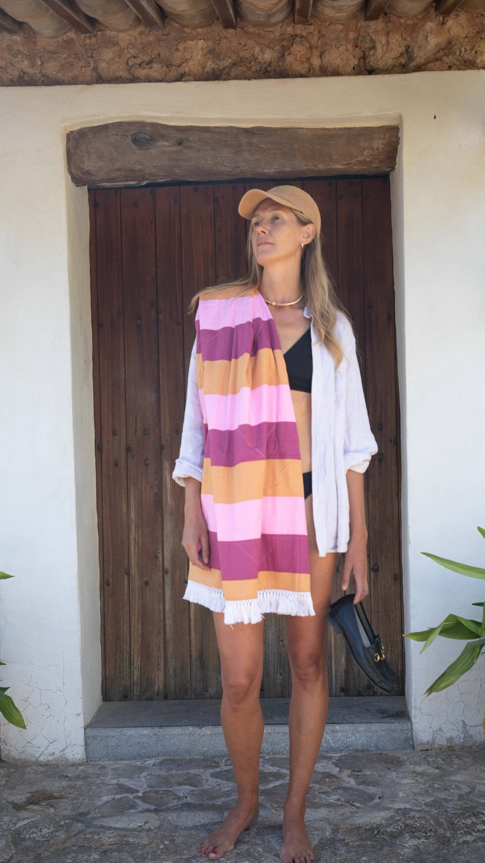 GnB towel - berry stripe