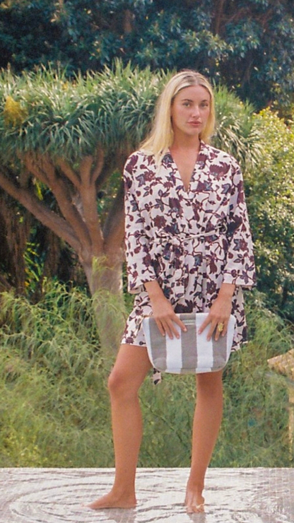 portsea short  robe - plum marigold