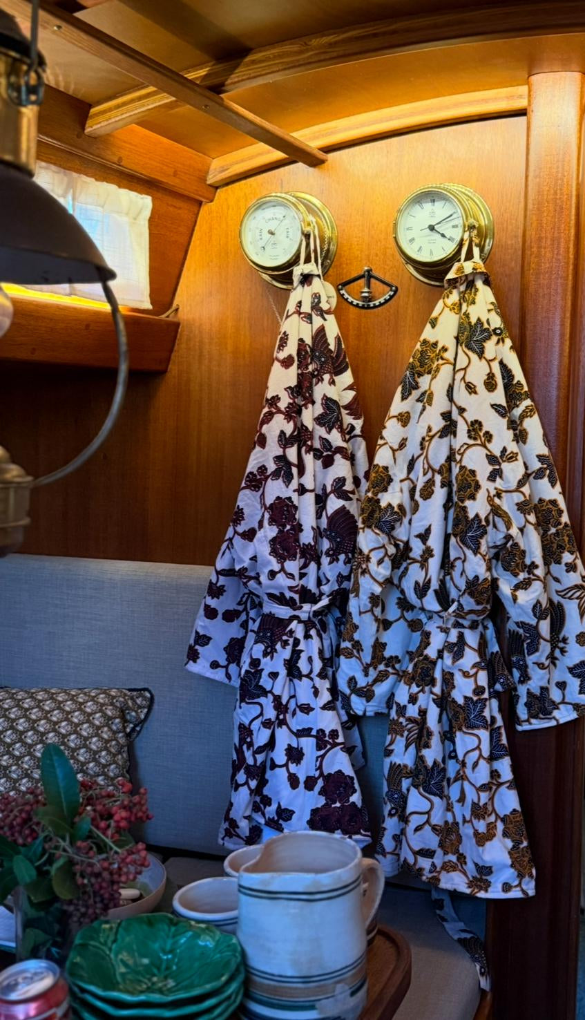 palma short towel robe - tan marigold